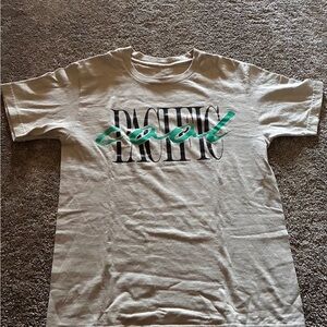 Beige Graphic T-Shirt with Pacific Print